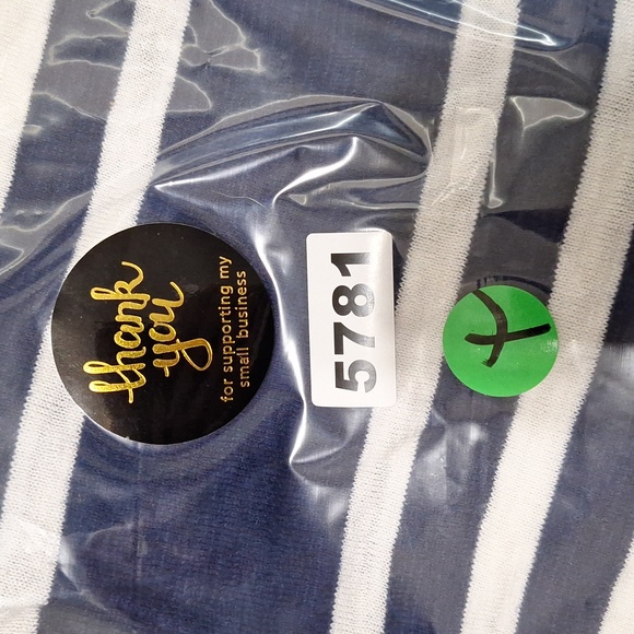 Lands' End White Blue Two Tone Striped Nautical Open Front Cardigan Size XL - Picture 14 of 14